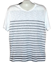 Hugo Boss White Gray Stripes Cotton Mens T- Shirt Size 2XL - $70.75