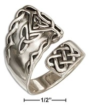 Sterling Silver Fancy Celtic Spoon Ring with Trinity Knots - £158.18 GBP