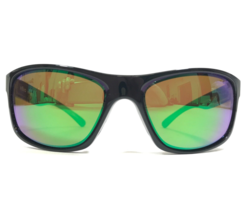 REVO Sunglasses RE4071 01 HARNESS Polished Black Wrap Frames with Green Lenses - $130.68