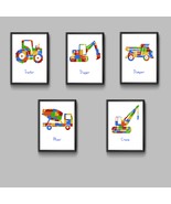 Printable Building Blocks Construction Vehicle Nursery Prints,Set 5 Lego... - $205.14 MXN