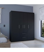 Deluxe Armoire Wardrobe - Multiple Storage - Black - $995.40 CAD