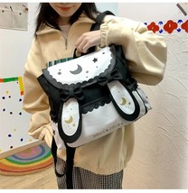 Women Cute ita Backpack Long Ears Women Travel  Bags Fashion  Moon Print Bagpack - £119.99 GBP