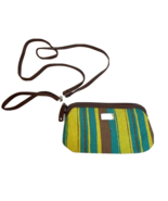 Relic Small Green Brown Stripe Sting Crossbody Wristlet Combo Handbag 8.5&quot; - £9.04 GBP