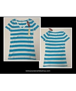 Merona Blue &amp; White Striped Long T-Shirt Soft 100% Cotton Juniors Variou... - $7.99