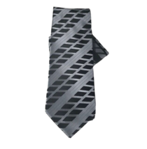 Vittorio Vico Men&#39;s Tie Hanky Set Black Charcoal Gray Polyester Striped ... - £15.92 GBP