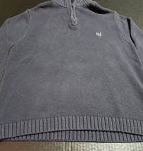 Chaps Pullover Sweater Blue Mock Neck 1/4 Zip Mens L Long Sleeve Ribbed ... - $10.93