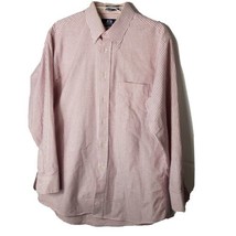 Stafford Button Up Collared Shirt ~Sz 16 (33) ~ Pink &amp; White Stripes  - $13.49