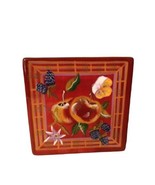 Vtg Capriware Ceramic Trivet 6&quot; Floral Fruit Decor Hand Painted Kitchen ... - £9.70 GBP