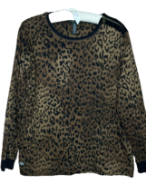 Ralph Lauren Jeans Womens 2X Animal Print Shirt Arm Patches Faux Suede Trim-  AC - £14.79 GBP