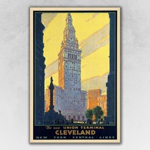 Cleveland Union Terminal Vintage Travel Unframed Print Wall Art - $1,869.11 MXN