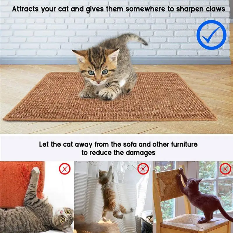 Sporting Cat Scratcher Sisal Mat Board Cat Scratch for Aen Nails Scraper Cats Tr - £28.31 GBP