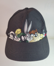 Looney Tunes 7 Character Embroidered Black Dad Cap Hat Warner Bros 1996 ... - £18.33 GBP