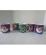 5 Ceramic Looney Tunes Coffee Mugs Bugs Bunny Taz Daffy Duck Warner 1993/94 - $16.78