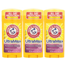 3-New Arm &amp; Hammer Ultramax Deodorant Antiperspirant Invisible Solid Powder Fres - £14.94 GBP