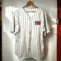Vintage LA Fire Department Baseball Striped Button Up Size Large Jersey ... - $39.99