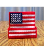 USA Flag Drink Coasters, Plastic Canvas, Handmade, Beer Coasters, Patrio... - £16.86 GBP