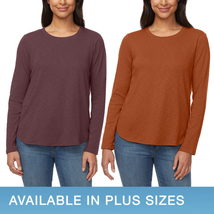 Kirkland Signature Ladies&#39; Long Sleeve Slub Tee, 2-pack - $26.63