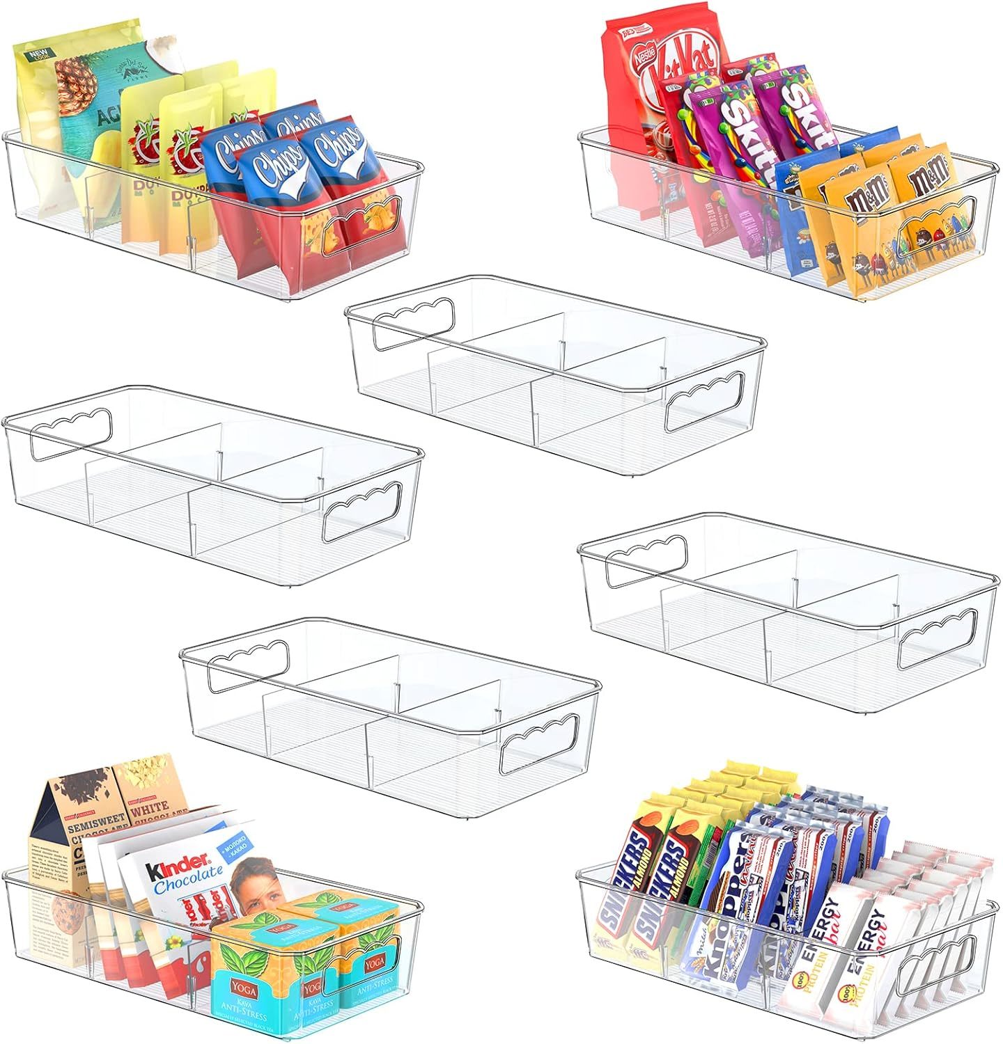 Clear Plastic Food Storage Organizer Bins,8 Pack Pantry Organizations And - $40.94