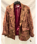 MSRP $150 Bar iii Women&#39;s Maroon Gold Suit Jacket Size 2 NWOT - $708.12 MXN