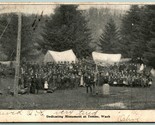 Ezra Meeker Dedicating Oregon Trail Monument Tenino WA 1907 DB Postcard B13 - $8.87