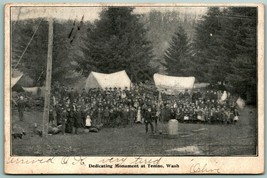 Ezra Meeker Dedicating Oregon Trail Monument Tenino WA 1907 DB Postcard B13 - £6.97 GBP