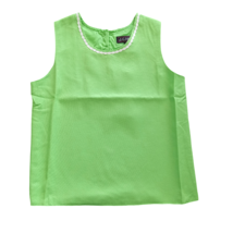 Vintage 90s JG Hook Green Texture Sleeveless Crop Top Womens Sz 6 Ric Rac Trim - £19.12 GBP