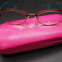 Lilly Pulitzer Franco Brown Blue Full Rim Metal Eyeglass Frames 49-18-135 - £27.59 GBP