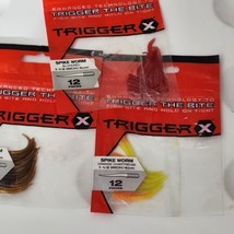 (3) RAPALA VMC TRIGGER X Spike Worm  1-1/2&quot; 4cm Mixed Lot 12 Per Pk Fish... - $8.71