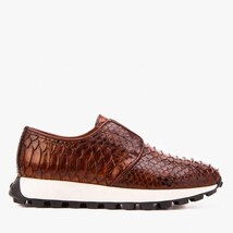 The Obsidian Tan Python Leather Men Sneaker image 7