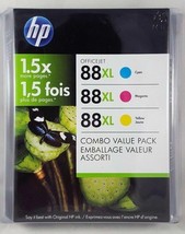 HP 88XL 88 XL Inkjet Ink 3 Combo Pack -Exp Jan 2012 NEW Fresh Genuine OEM Sealed - £20.52 GBP