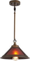 Brushed Brass Pendant Light Fixture Vintage Hanging Retro Kitchen Island Mica - £82.17 GBP