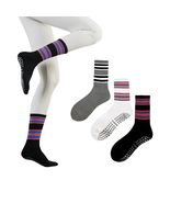 JUCHYDii Yoga Socks 3-Pack Black/Grey/White Non-Slip Cushioned Grip - €3,51 EUR