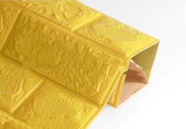 3D Wall Stickers Waterproof Yellow Wallpaper For Bedroom Living Room 60x60 - $5.82