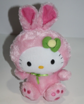 Hello Kitty Pink Green Easter Bunny Rabbit Ty Beanie Baby 8&quot; 2011 Plush Soft Toy - £17.55 GBP