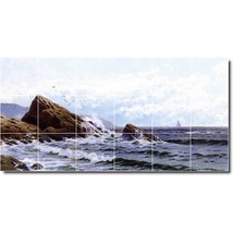 Alfred Bricher Waterfront Painting Ceramic Tile Mural BTZ01036 - £143.88 GBP+