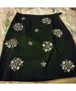 Grace Dane Lewis A line skirt cutout design size 10 black with white int... - $25.00