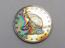 Oregon Trail Covered Wagon Prospector .999 Silver 1oz. Colorful Toning AH642 - $76.37