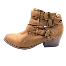Coconuts by Matisse Buckle Ankle Booties Boots Block Heel Brown Size 7.5 Cowgirl - £20.84 GBP