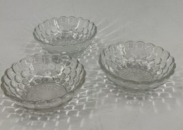 Anchor Hocking Clear Bubble Glass 4&quot; Bowls. -3 Small Berry Bowls Circa 1... - £11.84 GBP