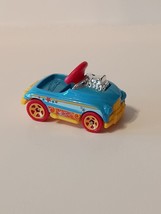 2014 Mattel Hot Wheels Car Pedal Driver Blue With Red &amp; Yellow Accents - $5.26