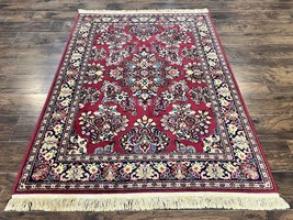 Karastan Rug 4.6 x 6 Lanamar Sarouk #5528 Red Wool Oriental Carpet Discontinued - £947.30 GBP