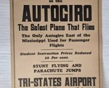 Vintage Fly In The Autogiro The Safest Plane That Flies Poster - $90.19