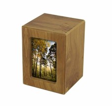 Wood Petite/Keepsake 25 Cubic Inch Funeral Cremation Urn for Ashes with photo - $109.99