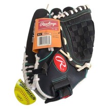 Rawlings Fastpitch Softball Glove WFP115MT 11 1/2&quot; Leather Black/Teal Le... - $28.46