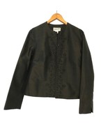 PENDLETON Womens Jacket Silk Embroidered Beaded Black Boxy Blazer Holida... - £7.39 GBP