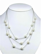 Akoya Pearl Triple Strand Necklace 8.5 mm 14k Gold Certified $3,595 721467 - £941.54 GBP