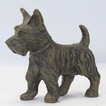 Scottish Terrier Cast Iron Paperweight 5&quot; x 4.25&quot; Scottie Dog Brown - $18.61