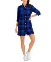 MSRP $60 Style &amp; Co Cotton Plaid Shirtdress Size XS - $149.48 MXN