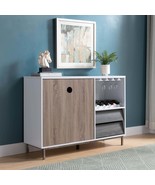 White Wooden Wine Glass Rack with Drawer - $225.99