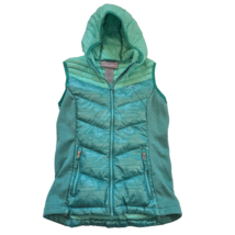 Free Country Girls Puffer Hooded Vest Size Large Teal 14/16 Full-Zip Pac... - £14.98 GBP